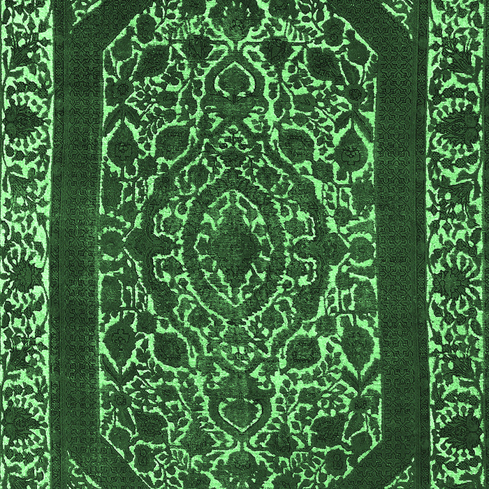 Machine Washable Oriental Emerald Green Industrial Area Rugs, wshurb1711emgrn