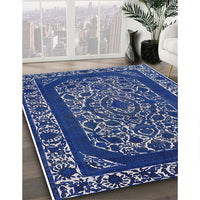 Mid-Century Modern Light Purple Blue Oriental Rug, urb1711