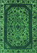 Machine Washable Oriental Green Industrial Area Rugs, wshurb1711grn