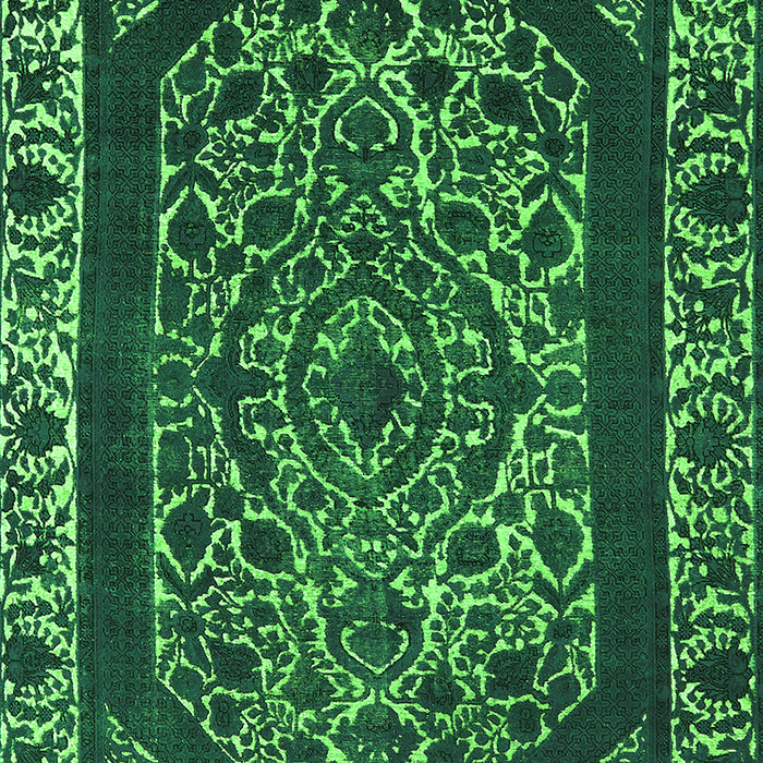 Machine Washable Oriental Green Industrial Area Rugs, wshurb1711grn