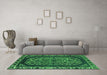 Machine Washable Oriental Green Industrial Area Rugs in a Living Room,, wshurb1711grn