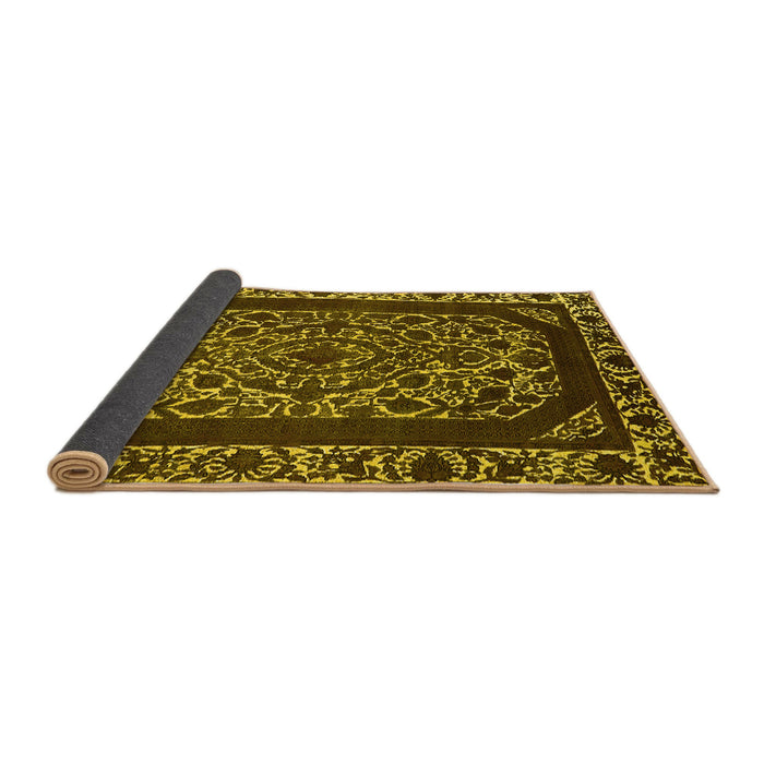 Sideview of Oriental Yellow Industrial Rug, urb1711yw