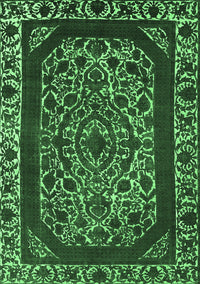 Oriental Emerald Green Industrial Rug, urb1711emgrn