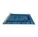 Sideview of Machine Washable Oriental Light Blue Industrial Rug, wshurb1711lblu