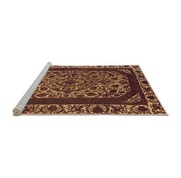 Sideview of Machine Washable Oriental Orange Industrial Area Rugs, wshurb1711org