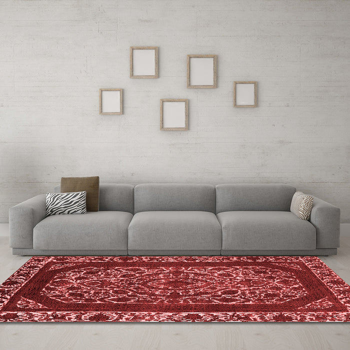 Industrial Red Washable Rugs