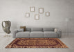 Machine Washable Oriental Orange Industrial Area Rugs in a Living Room, wshurb1711org