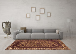 Machine Washable Oriental Orange Industrial Area Rugs in a Living Room, wshurb1711org