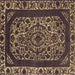 Square Oriental Brown Industrial Rug, urb1711brn