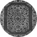 Round Oriental Gray Industrial Rug, urb1711gry