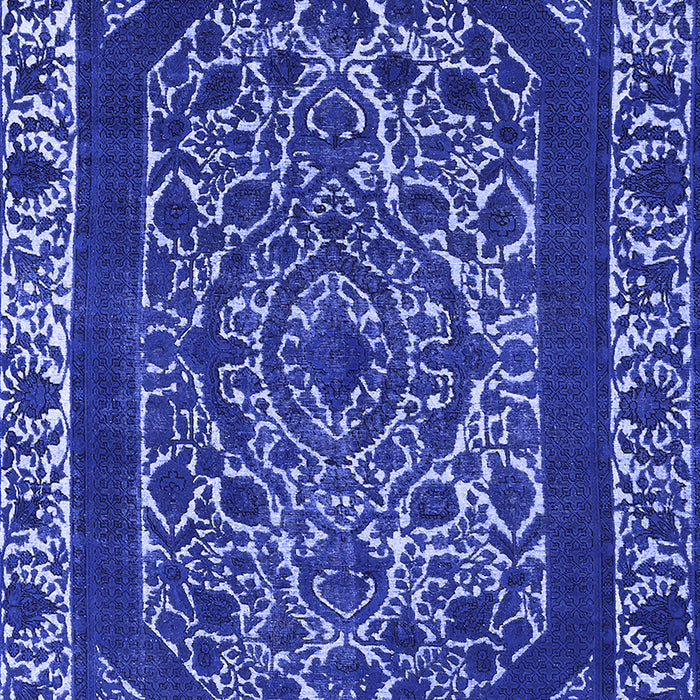 Machine Washable Oriental Blue Industrial Rug, wshurb1711blu