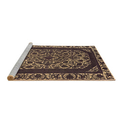 Sideview of Machine Washable Oriental Brown Industrial Rug, wshurb1711brn