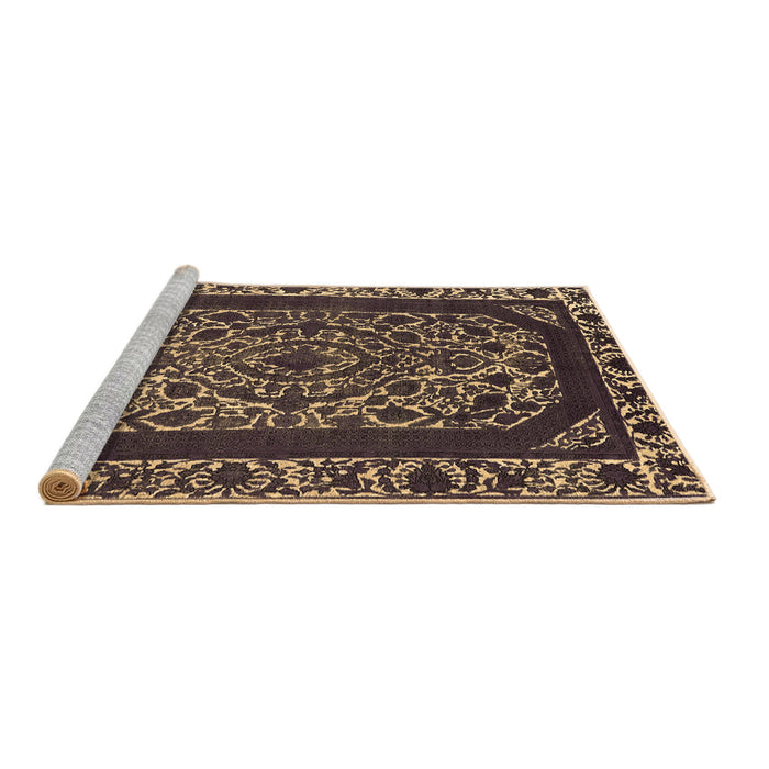 Sideview of Machine Washable Oriental Brown Industrial Rug, wshurb1711brn