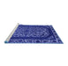 Sideview of Machine Washable Oriental Blue Industrial Rug, wshurb1711blu