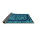 Sideview of Oriental Turquoise Industrial Rug, urb1711turq