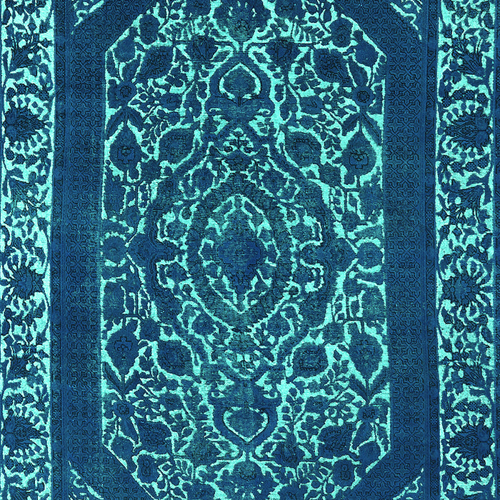 Machine Washable Oriental Turquoise Industrial Area Rugs, wshurb1711turq