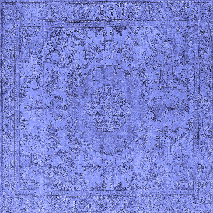 Square Oriental Blue Industrial Rug, urb1712blu