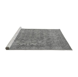 Sideview of Machine Washable Oriental Gray Industrial Rug, wshurb1712gry