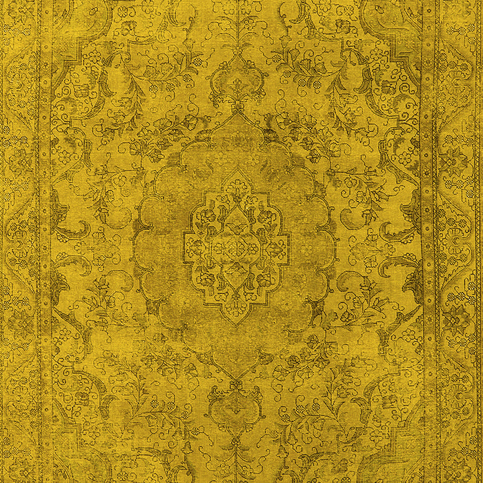 Machine Washable Oriental Yellow Industrial Rug, wshurb1712yw
