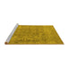 Sideview of Machine Washable Oriental Yellow Industrial Rug, wshurb1712yw