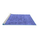 Sideview of Machine Washable Oriental Blue Industrial Rug, wshurb1712blu