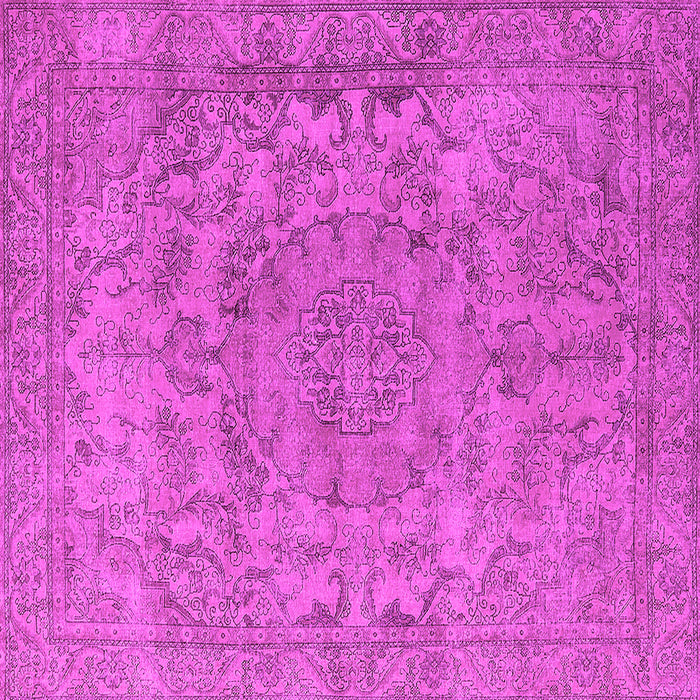 Square Machine Washable Oriental Pink Industrial Rug, wshurb1712pnk