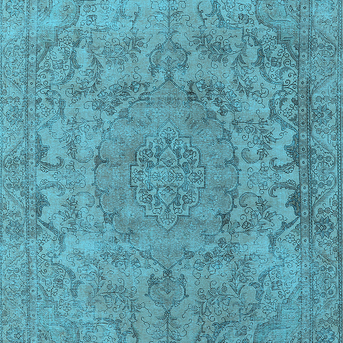 Machine Washable Oriental Light Blue Industrial Rug, wshurb1712lblu