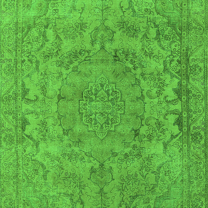 Machine Washable Oriental Green Industrial Area Rugs, wshurb1712grn