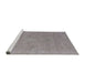 Sideview of Machine Washable Industrial Modern Dark Gray Rug, wshurb1713