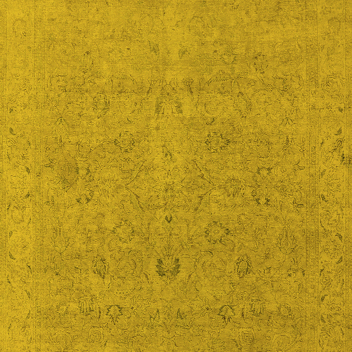 Machine Washable Oriental Yellow Industrial Rug, wshurb1713yw