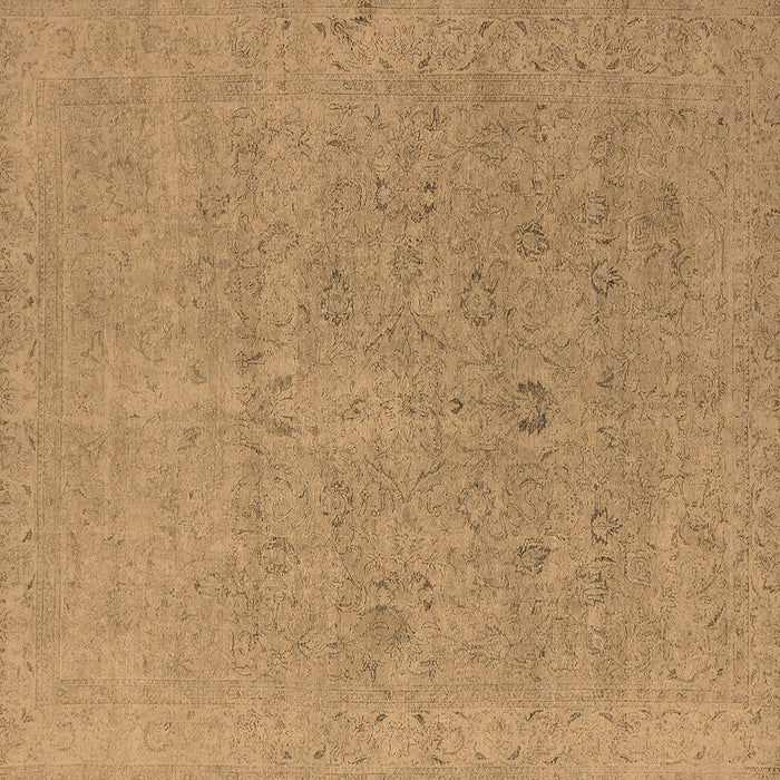 Square Machine Washable Oriental Brown Industrial Rug, wshurb1713brn