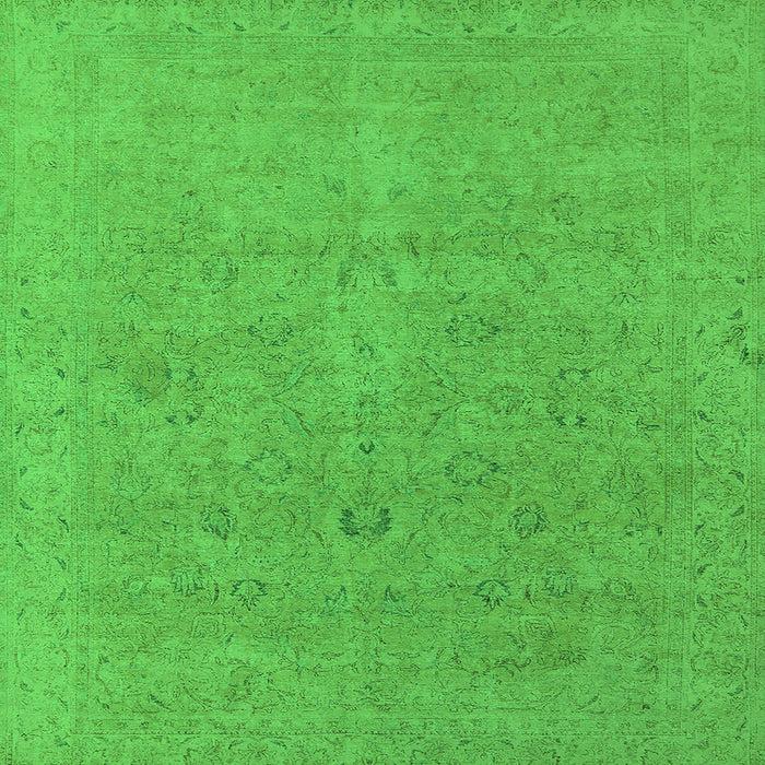 Square Machine Washable Oriental Green Industrial Area Rugs, wshurb1713grn