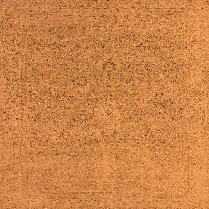 Square Machine Washable Oriental Orange Industrial Area Rugs, wshurb1713org