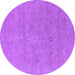 Round Oriental Purple Industrial Rug, urb1713pur