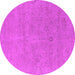 Round Oriental Pink Industrial Rug, urb1713pnk