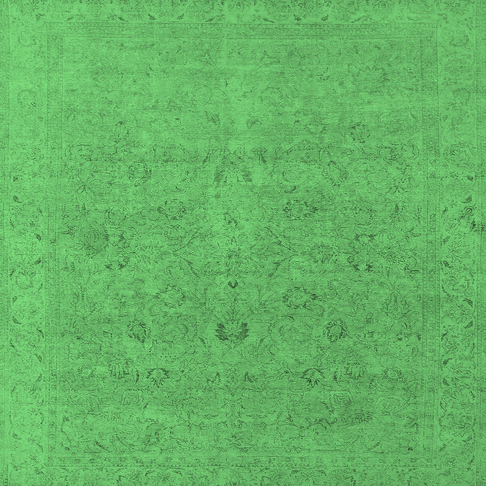 Square Oriental Emerald Green Industrial Rug, urb1713emgrn