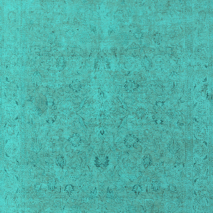 Machine Washable Oriental Turquoise Industrial Area Rugs, wshurb1713turq