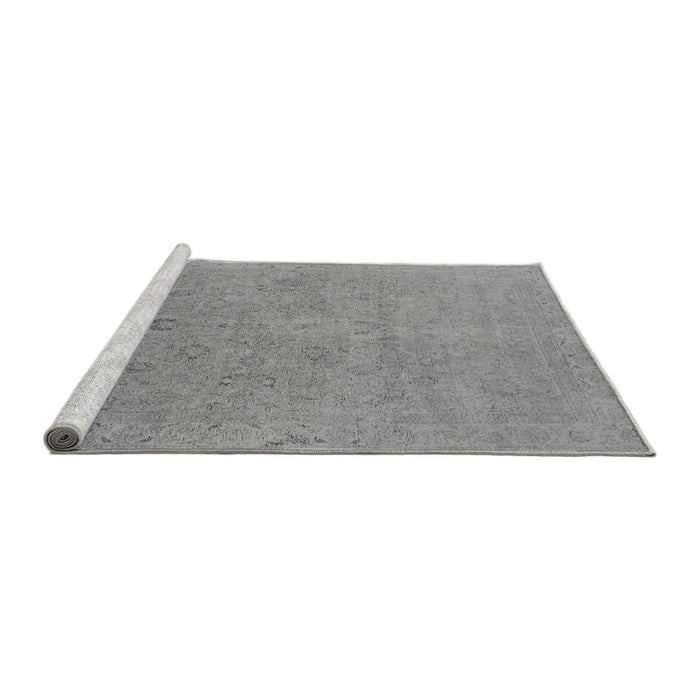 Sideview of Machine Washable Oriental Gray Industrial Rug, wshurb1713gry