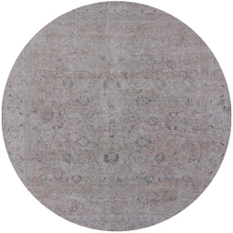 Round Machine Washable Industrial Modern Dark Gray Rug, wshurb1713