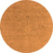 Round Oriental Orange Industrial Rug, urb1713org