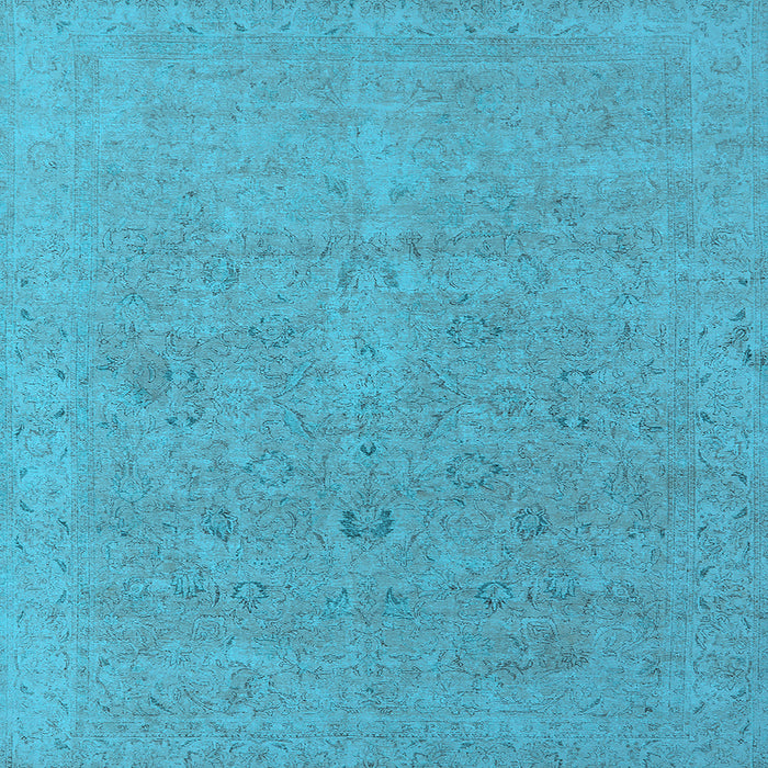 Square Machine Washable Oriental Light Blue Industrial Rug, wshurb1713lblu