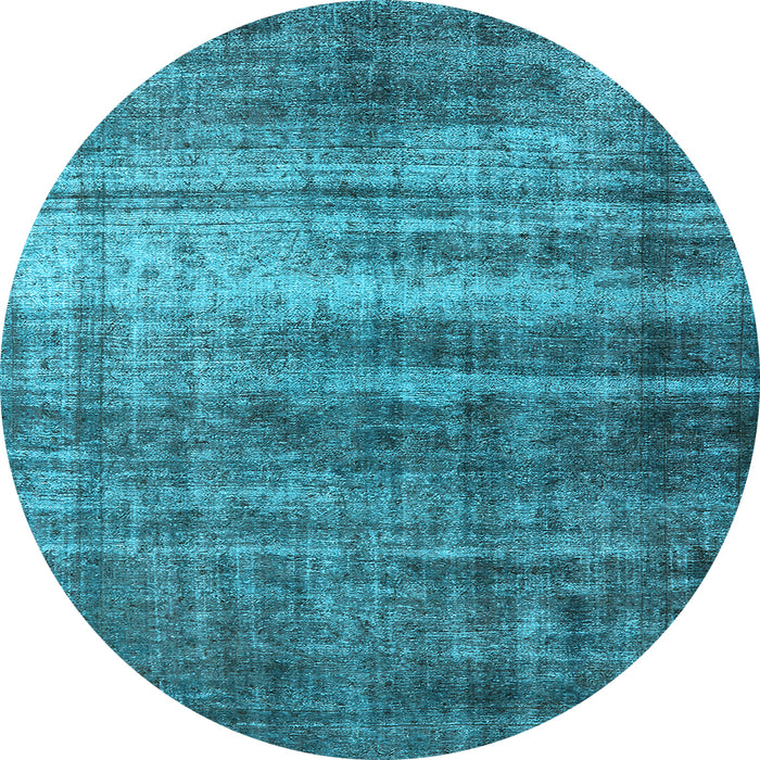 Round Machine Washable Oriental Light Blue Industrial Rug, wshurb1714lblu
