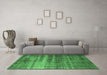 Machine Washable Oriental Emerald Green Industrial Area Rugs in a Living Room,, wshurb1714emgrn