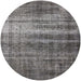 Round Machine Washable Industrial Modern Gunmetal Gray Rug, wshurb1714