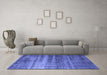 Machine Washable Oriental Blue Industrial Rug in a Living Room, wshurb1714blu