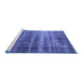 Sideview of Machine Washable Oriental Blue Industrial Rug, wshurb1714blu