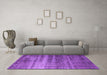 Machine Washable Oriental Purple Industrial Area Rugs in a Living Room, wshurb1714pur