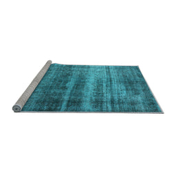 Sideview of Machine Washable Oriental Light Blue Industrial Rug, wshurb1714lblu