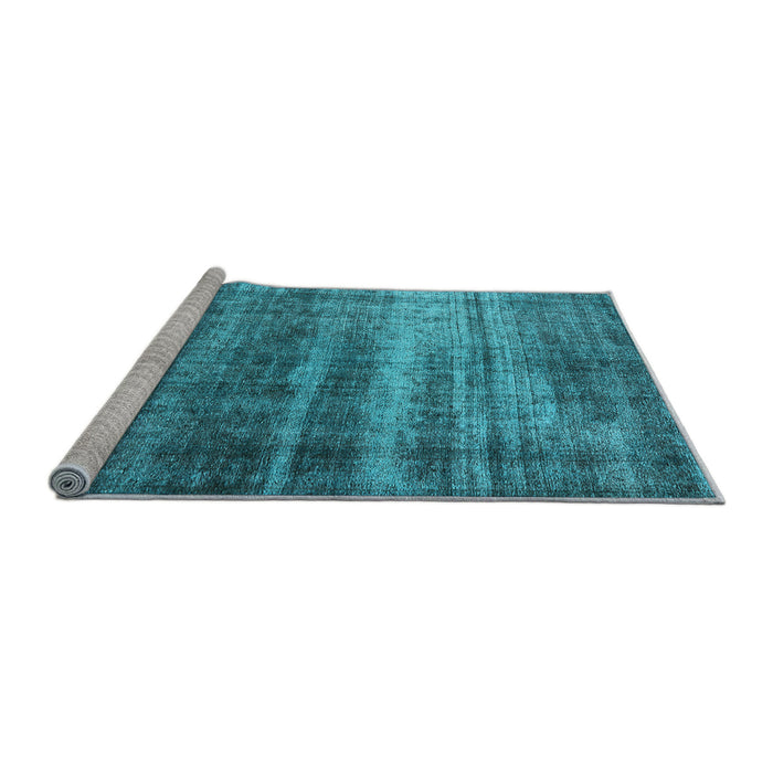 Sideview of Machine Washable Oriental Light Blue Industrial Rug, wshurb1714lblu