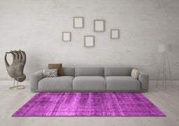 Machine Washable Oriental Pink Industrial Rug in a Living Room, wshurb1714pnk